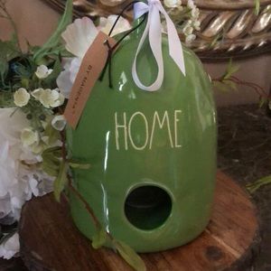 NWT RAE DUNN “HOME” Ceramic Round Birdhouse Green